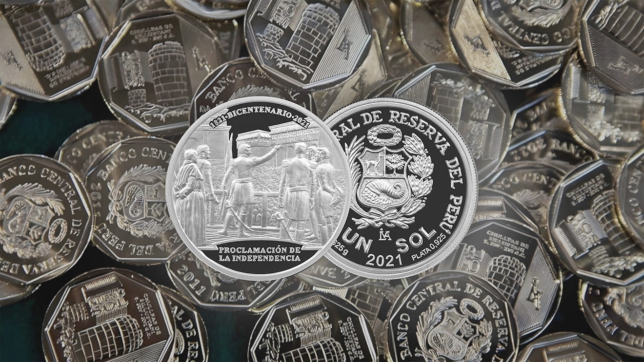 Monedas de plata del bicentenario peruano